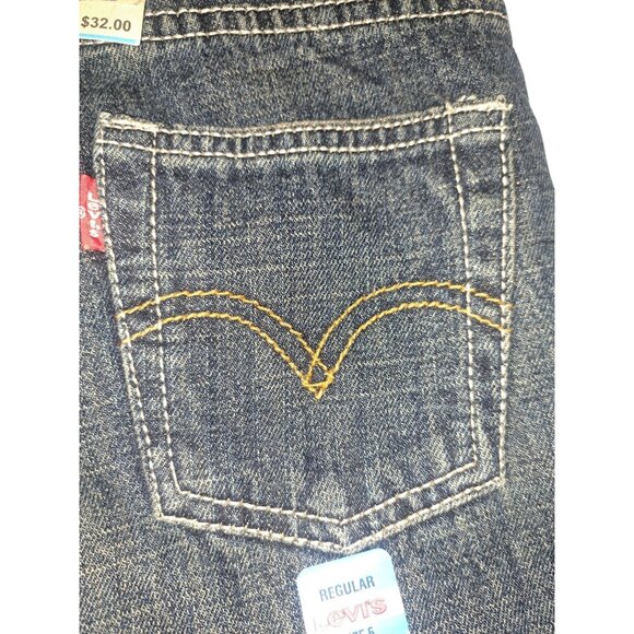 Levi's 569 Boys Jeans 5 Reg Adjustable Waist Loose Straight Fit Dark Wash - Picture 2 of 10